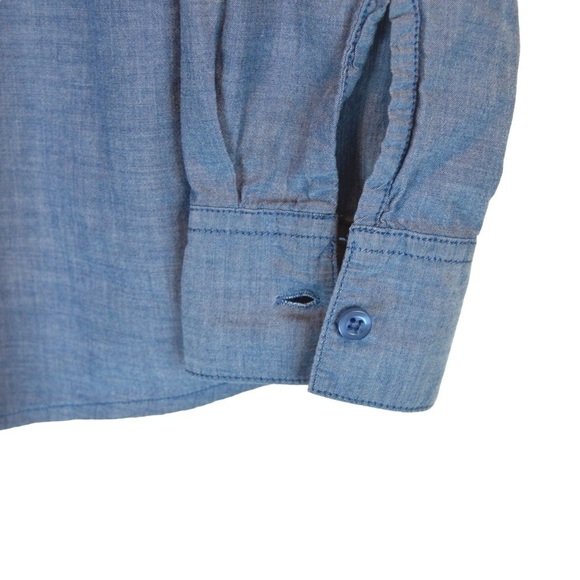 ALC Woman Cotton Chambray Tulip Hem Back Blouse, Size Small - Picture 4 of 10